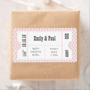 ROSE QUARTZ PINK Wedding Save the Date TICKET