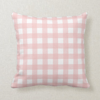 Rose Quartz Pink & White Gingham Check Cushion