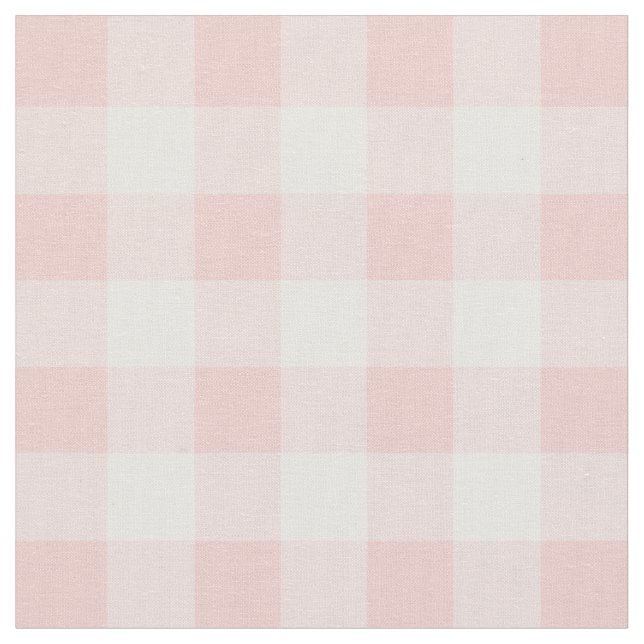 Rose Quartz Pink & White Gingham Check Fabric (Close Up)
