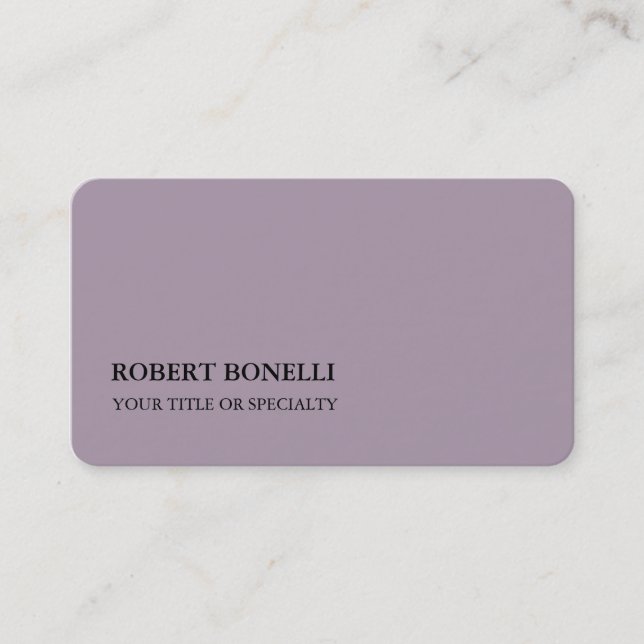 Rose Quartz Platinum Grey Stylish Minimalist Business Card (Front)