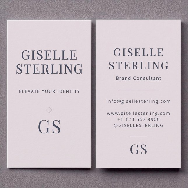 Rose Quartz Purple Monogram Elegant Minimalist  Business Card (Creator Uploaded)