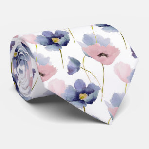 Rose Quartz & Serenity Floral Pattern Tie