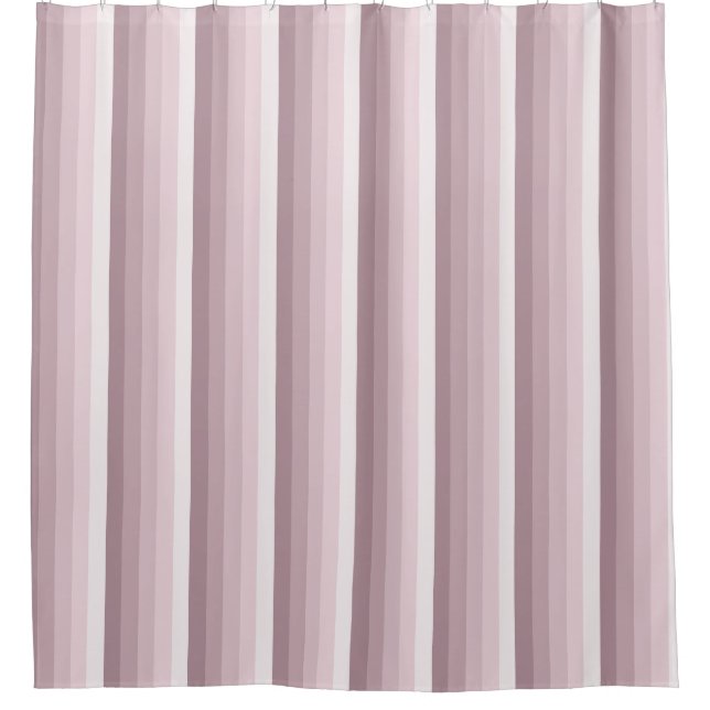 Rose quartz shadow stripes shower curtain (Front)