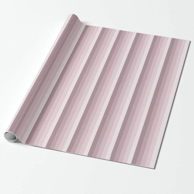 Rose quartz shadow stripes wrapping paper (Unrolled)