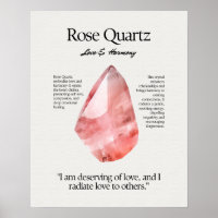Rose Quartz Stone Crystal Meaning Card
