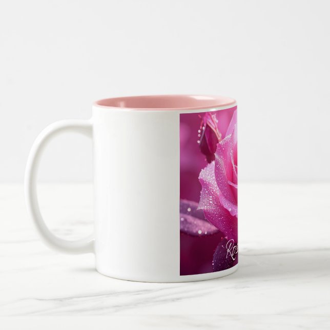 Rose Queen (pink magenta edition) Two-Tone Coffee Mug (Left)
