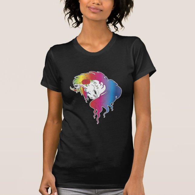 rose rainbow unicorn T-Shirt (Front)