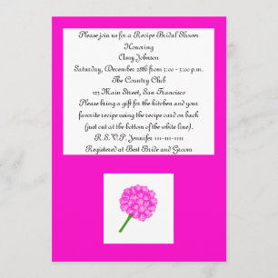 Rose Recipe Card Recipe Bridal Shower Invitation