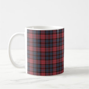 Rose Red Blue Black Plaid Tartan Coffee Mug
