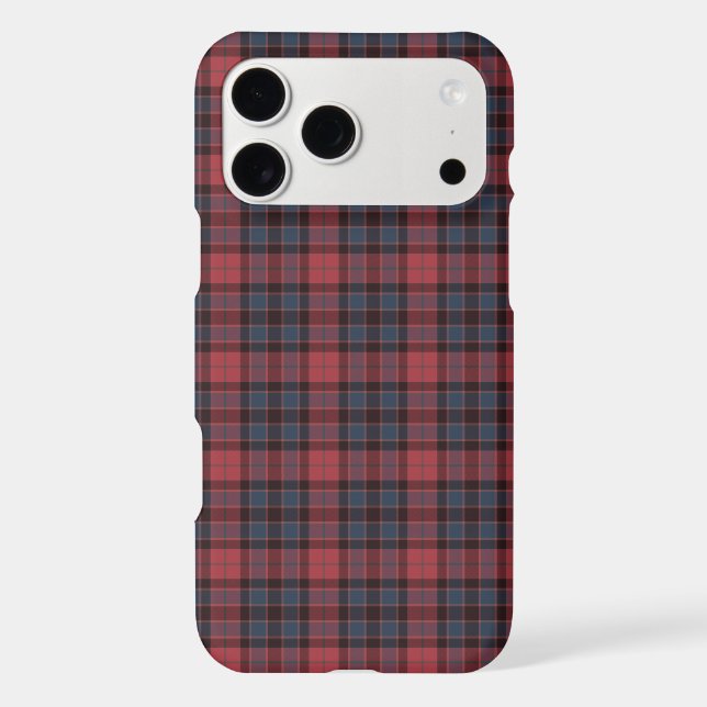 Rose Red Blue Black Plaid Tartan iPhone Case (Back)