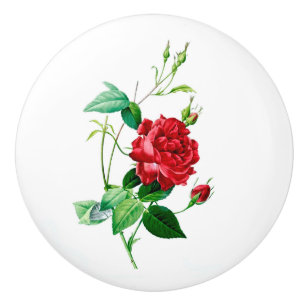 Rose Red Ceramic Knob