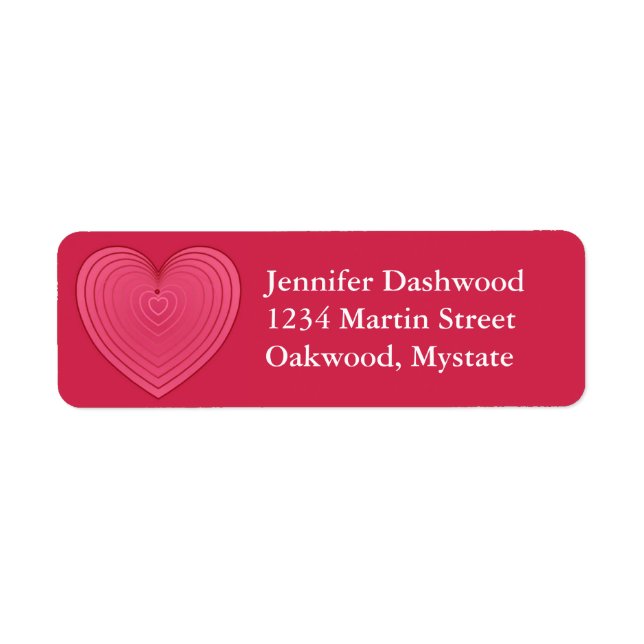 Rose red heart on a deeper red background (Front)