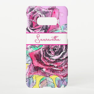 Rose Red Pink Cabbage Vintage Roses Girls Name Samsung Galaxy Case