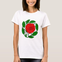 Rose Red T-Shirt for Women. Long-Sleeved