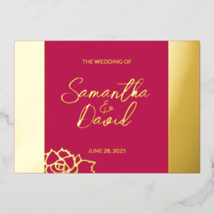 Rose Red Wedding Foil Invitation