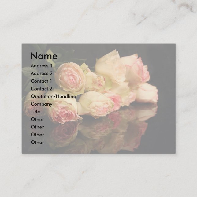 Rose Reflections Business Card (Front)