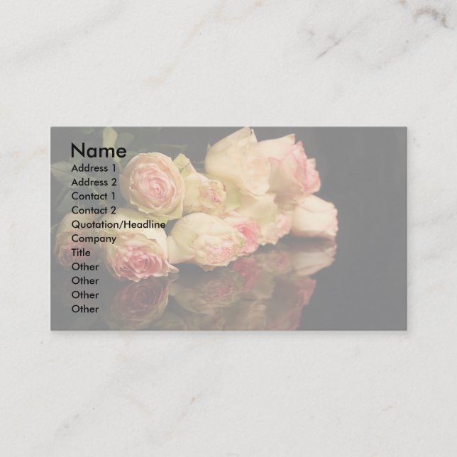 Rose Reflections Business Card (Front)