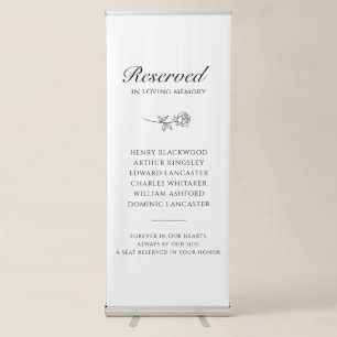 Rose Reserved Wedding Memorial In Loving Memory Retractable Banner
