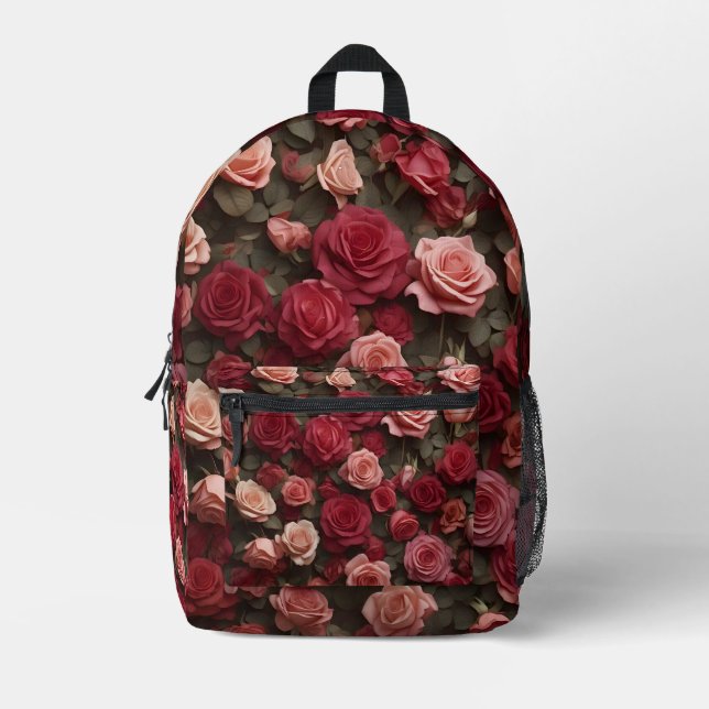 "Rose Reverie" Printed Backpack (Front)