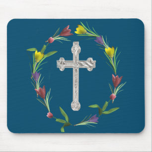 Rose ringed Cross Mouse Mat