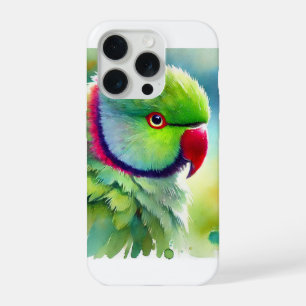 Rose ringed Parakeet 110924AREF148 - Watercolor iPhone 15 Pro Case