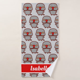 Rose-ringed parakeet / Grey male Bath Towel