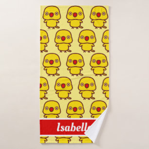 Rose-ringed parakeet / Lutino female Bath Towel