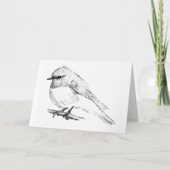 Rose Robin Blank Greeting Card (Front)