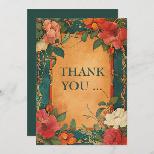 🌹 Rose Romance: Art Nouveau Splendour Thank You Card