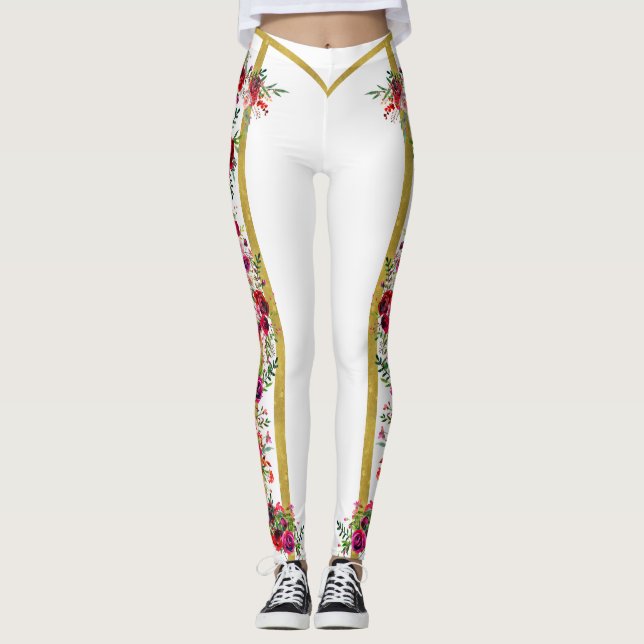 Rose Romantique gucci inspired legging white gold (Front)