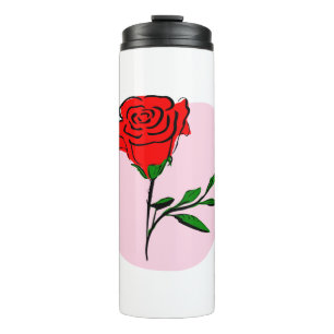 Rose Rosa Red Flower Valentine Floral Blossom Thermal Tumbler