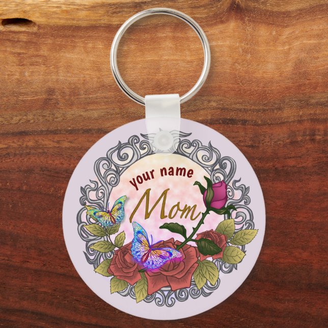 Rose Rosebud Mum custom  Key Ring (Front)