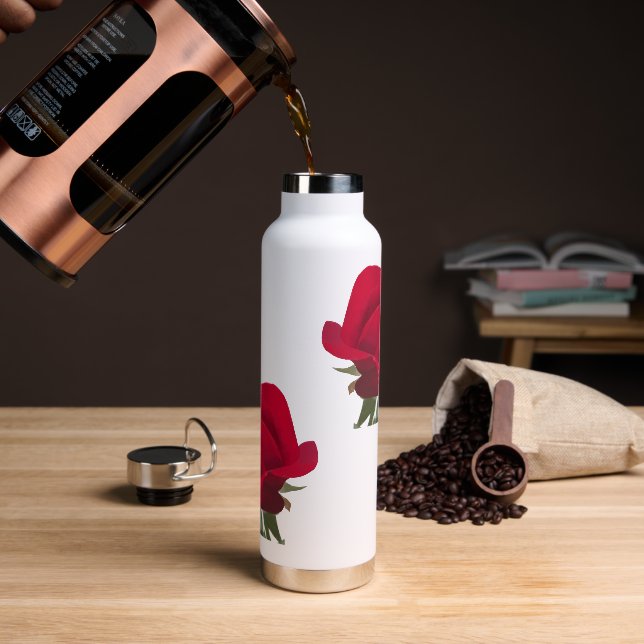 Rose rouge - Red rose  Water Bottle (Coffee)