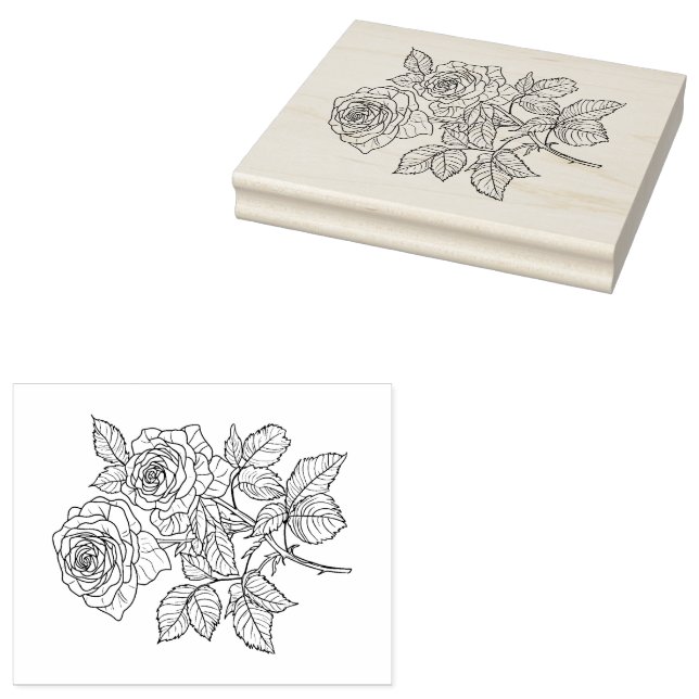 Rose Rubber Stamp (Stamped)