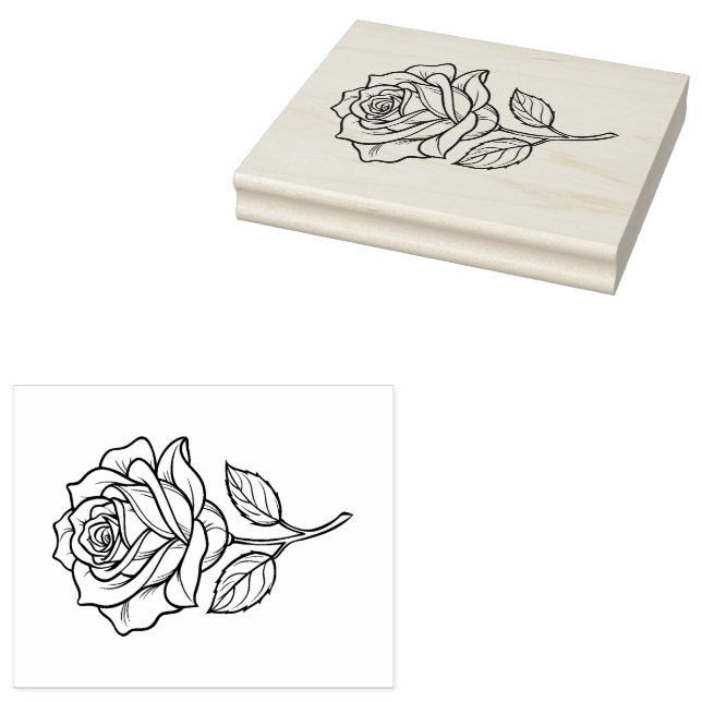 Rose Rubber Stamp (Stamped)