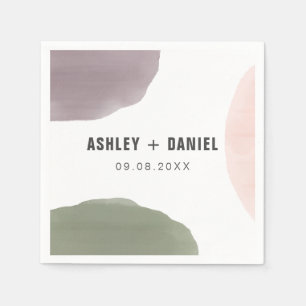 Rose, Sage, & Grape Modern Circles Wedding Napkin