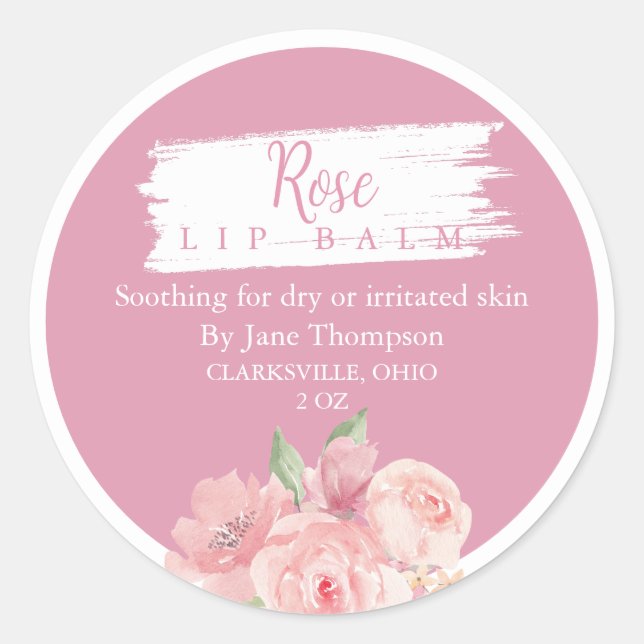 Rose Salve / balm / Soap Label (Front)