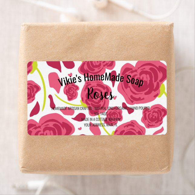 Rose Scent Soap Business  Art Label (Insitu)
