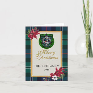 Rose Scottish Clan Tartan & Crest Card