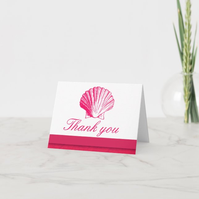 Rose Sea Shell Thank You Note Cards (Front)