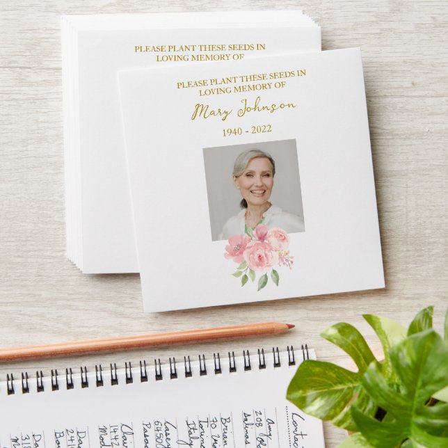 Rose Seed Packet Memorial Funeral Envelope (Stacked)