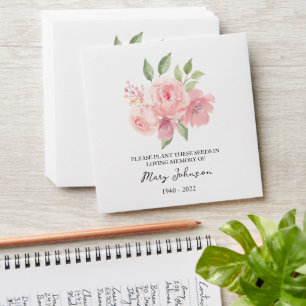 Rose Seed Packet Memorial Funeral Envelope