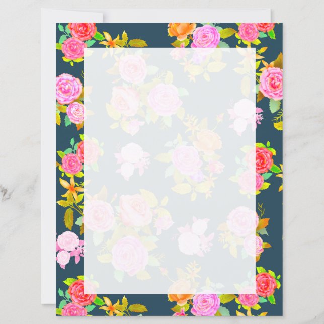 Rose Shabby Vintage Navy Blank (Front)