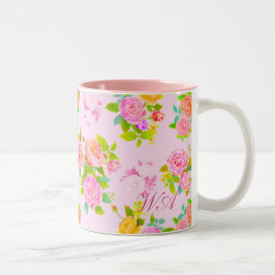 Rose Shabby Vintage Pink Two-Tone Coffee Mug