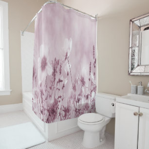 Rose Shaded Wild Flowers Shower Curtain