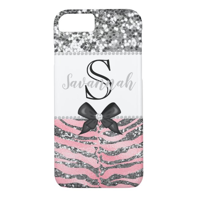 Rose Silver Glitter Elegant Favour Box Case-Mate iPhone Case (Back)