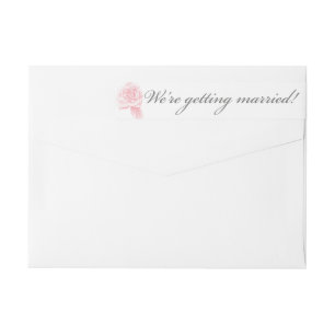 Rose Sketch Address Label in Pink