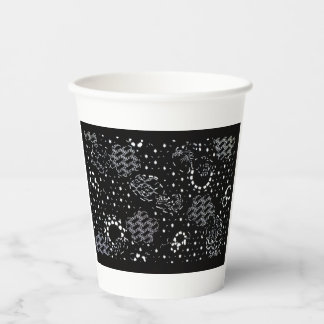 Rose Sketch and Starlight Silkscreen glassware Paper Cups