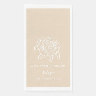 Rose Sketch Personalised Wedding/ Bridal Shower Napkin