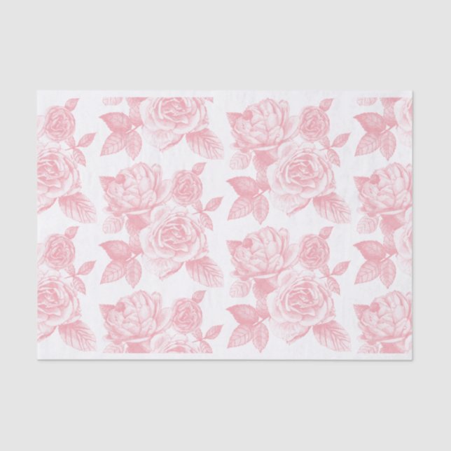 Rose Sketch Tissue Paper in Pink (Front)